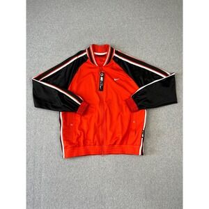 Nike Premium Circa Basketball Jacket‎ Mens M Orange Black Mesh Full Zip Dri Fit